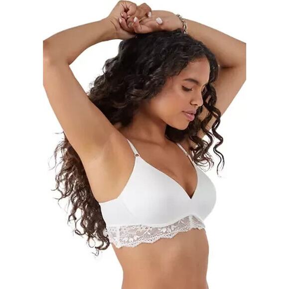 Maidenform White Your Lift Wireless Lace-Trim Bra DM1196 Adapts Super Soft 34B - Picture 3 of 8
